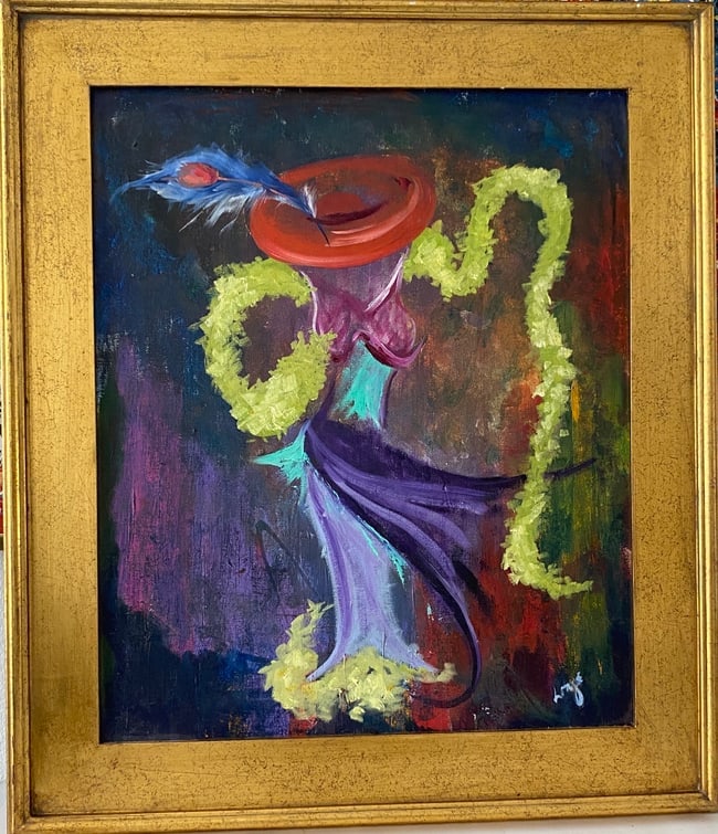 Original Painting on Cardboard Framed Hand paint Artist Unknown (1 of 4)