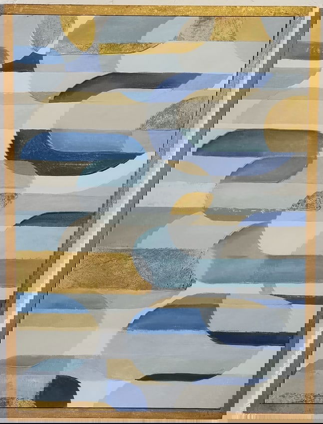 Geometric Abstract Textured Art Print On Canvas (1 of 6)