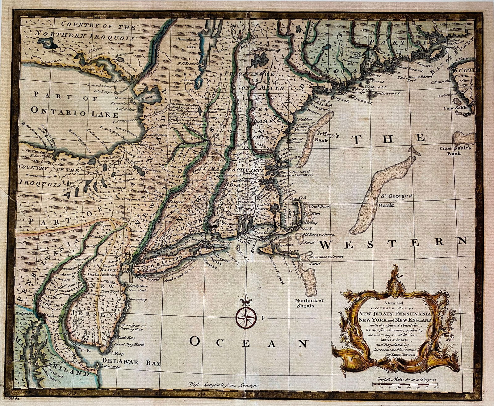 Map & Chart NJ, Pensilvania, NY and New England- Repro (1 of 2)