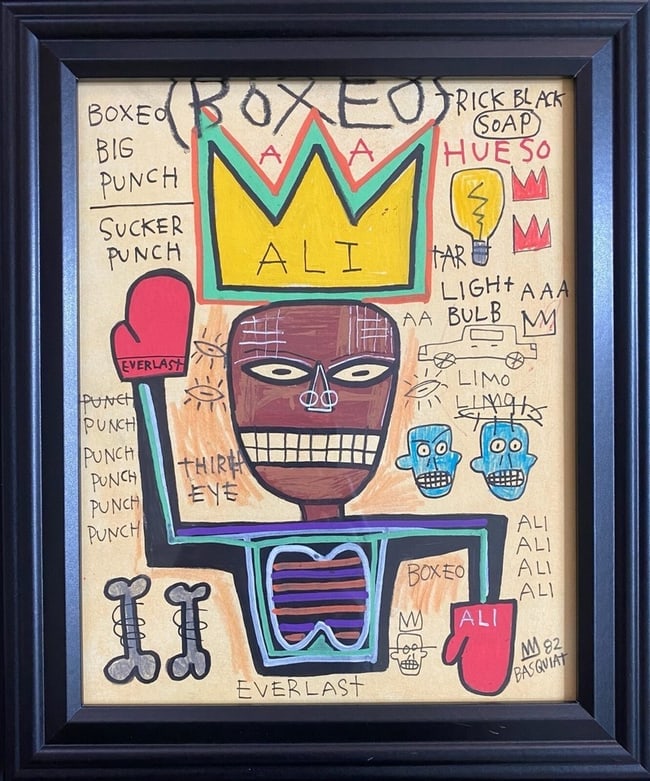 Jean Michel Basquiat Drawing Ali Boxeo Signed Fits Basquiat (1 of 6)