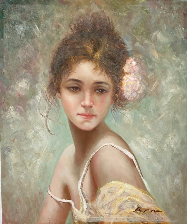 Painting on Canvas signed Defina (1 of 4)