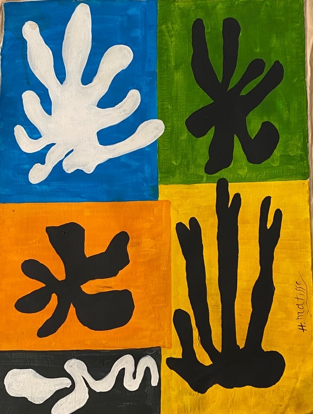 Vintage Abstract Canvas Matissee Modern Art 20th Century. (1 of 3)