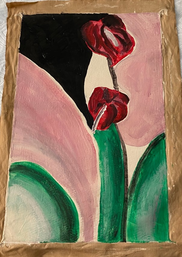 Vintage Abstract Canvas Georgia Okeeffe Modern Art 20th Century: Vintage Abstract Canvas Georgia Okeeffe Modern Art 20th Century.After artist Art Painting on Canvas Approx Canvas Size: 22 x 14 Inches - Unstretched .Good condition. See photos . We pack & Ship for yo