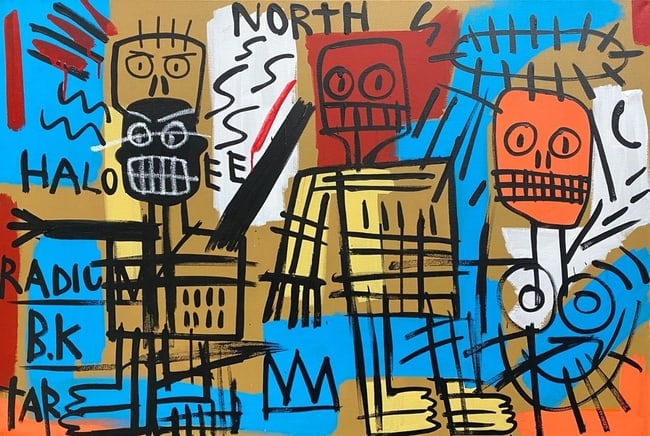 Jean Michel Basquiat Large Painting- King Samo: King Samo - Jean Michel Basquiat Large PaintingFits Basquiat 1982Title : “Three Kings”Size : 36 by 24 inches This is not a print of any kind.Acquired from private collection.The painting has n