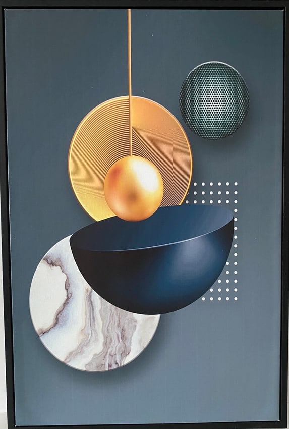 Geometric Nordic Modern Design, Black Frame: Geometric Nordic Modern Design, Black Frame Stretch Canvas Print ready to hang .approx size:23 x 15. Stretch .see photo.We pack & Ship for you. We take care of the shipping services in house.