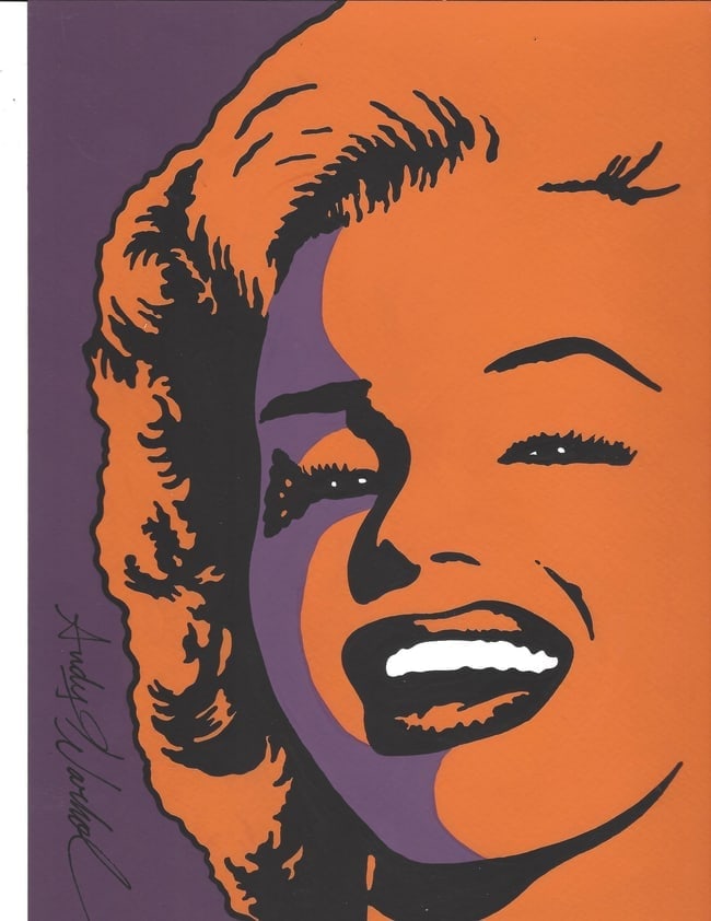 Andy Warhol Mixed Media on Paper. stamp on verso: Andy Warhol Mixed Media on Paper. Stamp .On verso, also stamp inscribed Authorized by the Andy Warhol Foundation.Approx Size: 11 1/2 x 8 1/4 inches. Provenance: This item has limited provenance from a