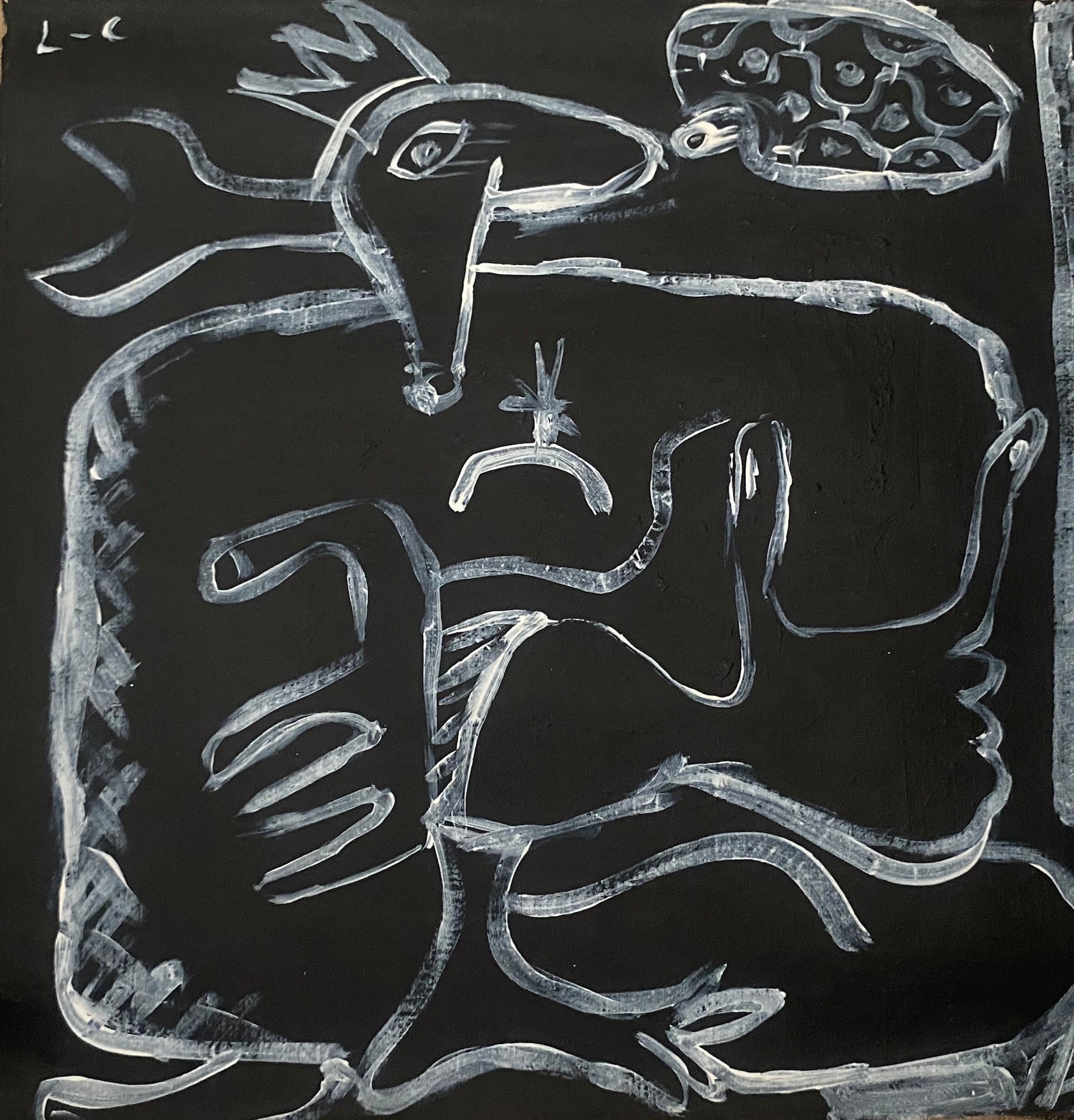 Le Corbusier Old 20th Century Modern Art Painting on Canvas (1 of 2)