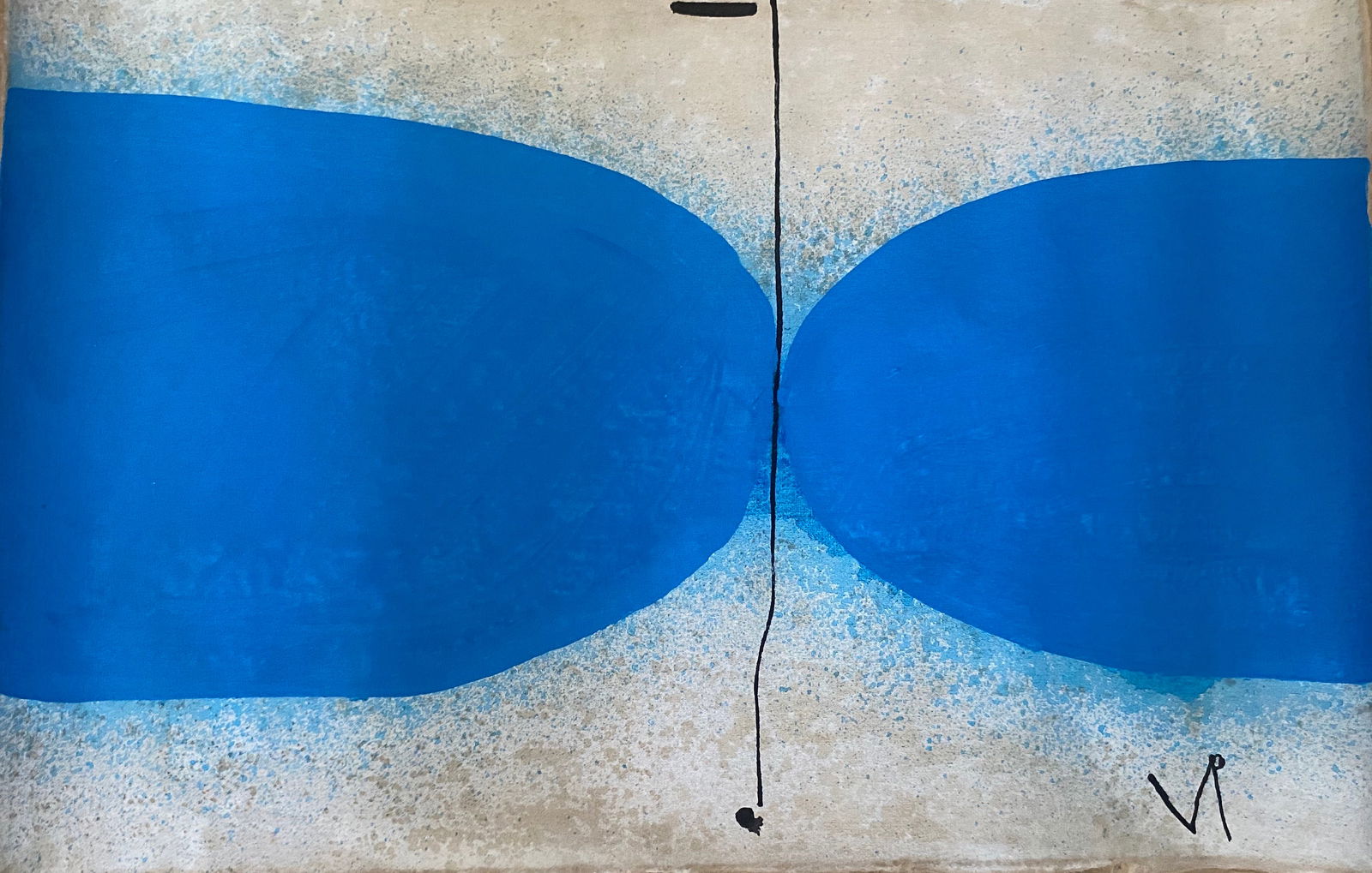 Abstract Painting on Canvas Signed VP (1 of 2)