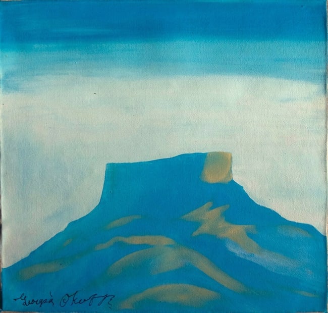 Abstract Painting on Canvas Signed Georgia Okeffee: Abstract Painting on Canvas Signed Georgia Okeffee,Modern Art,. Approx Measurements: 16 x 16 inches.. This painting is sold unstretched Canvas Only, Will be Rolled up in a professional shipping tube.