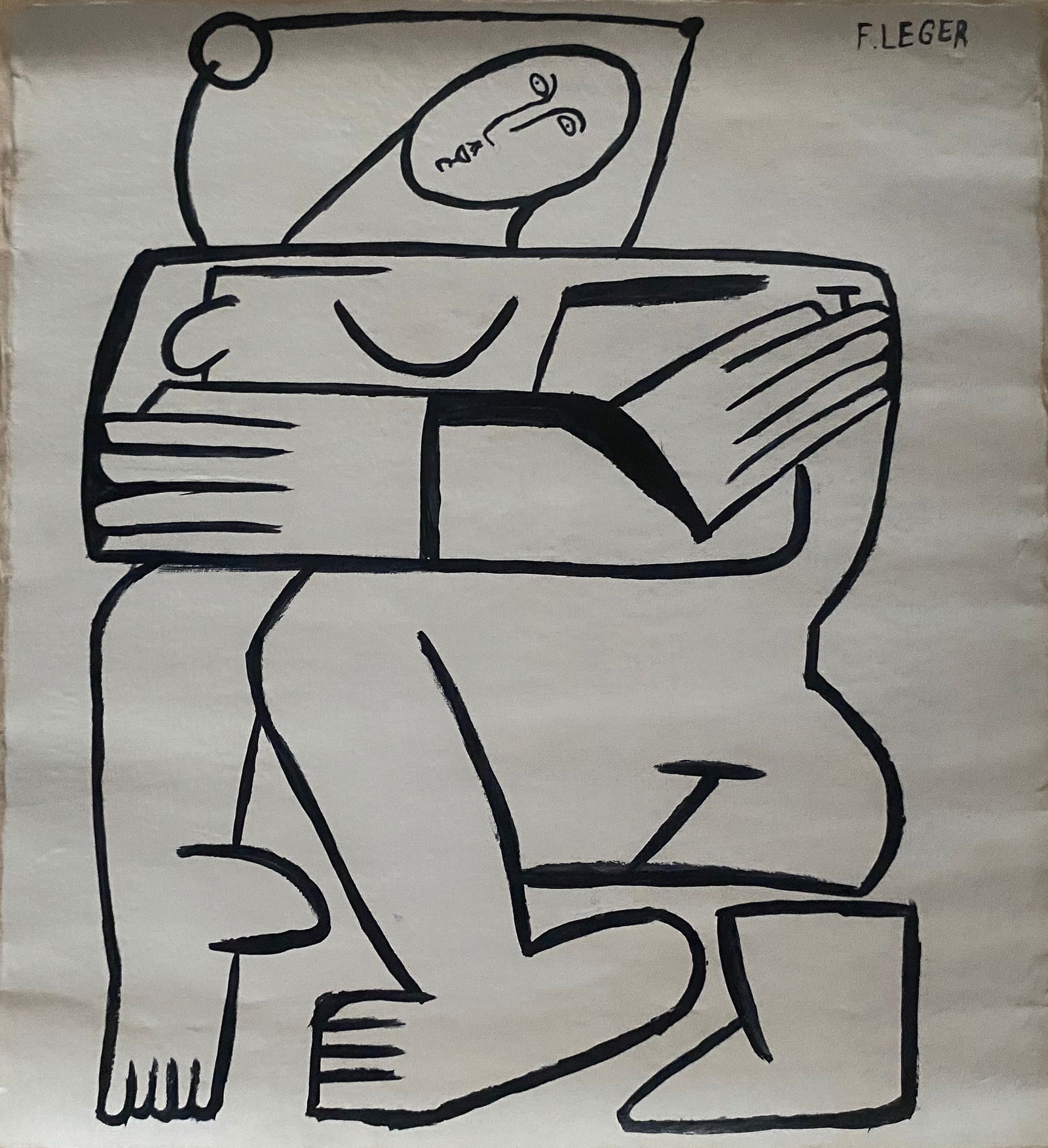 F.Leger Old 20th Century Modern Art Painting on Canvas: F.Leger Old 20th Century Modern Art Painting on Canvas (After)Artist. Sold as is.No Documents or COA Approx size:18 x 16 inches. Good Condition .We pack & Ship for you. We take care of the shipping se