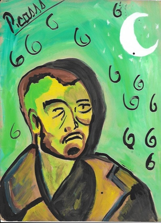 Mixed Media Pablo Picasso Drawing on Paper (After (artist) (1 of 2)