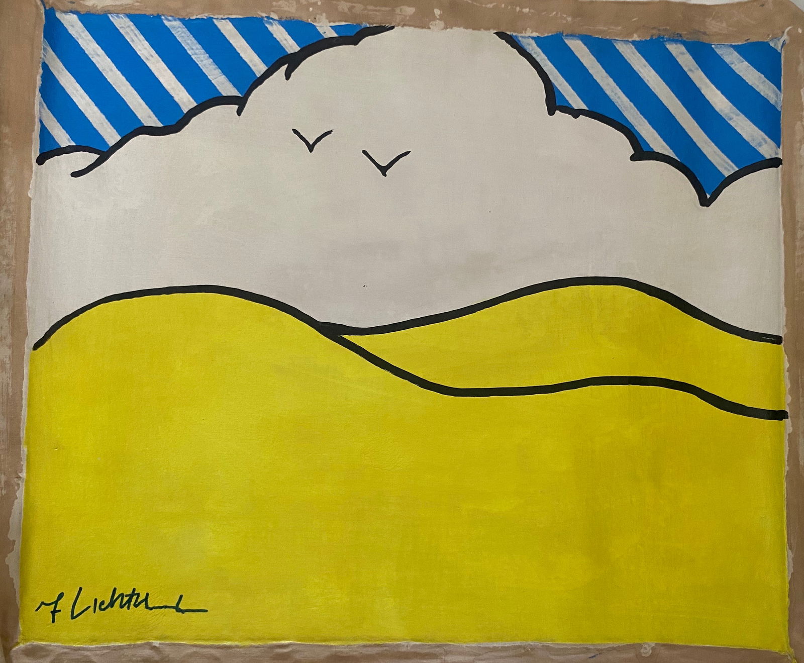 Lichtenstein Old 20th Century Modern Art Painting on Canvas (1 of 2)