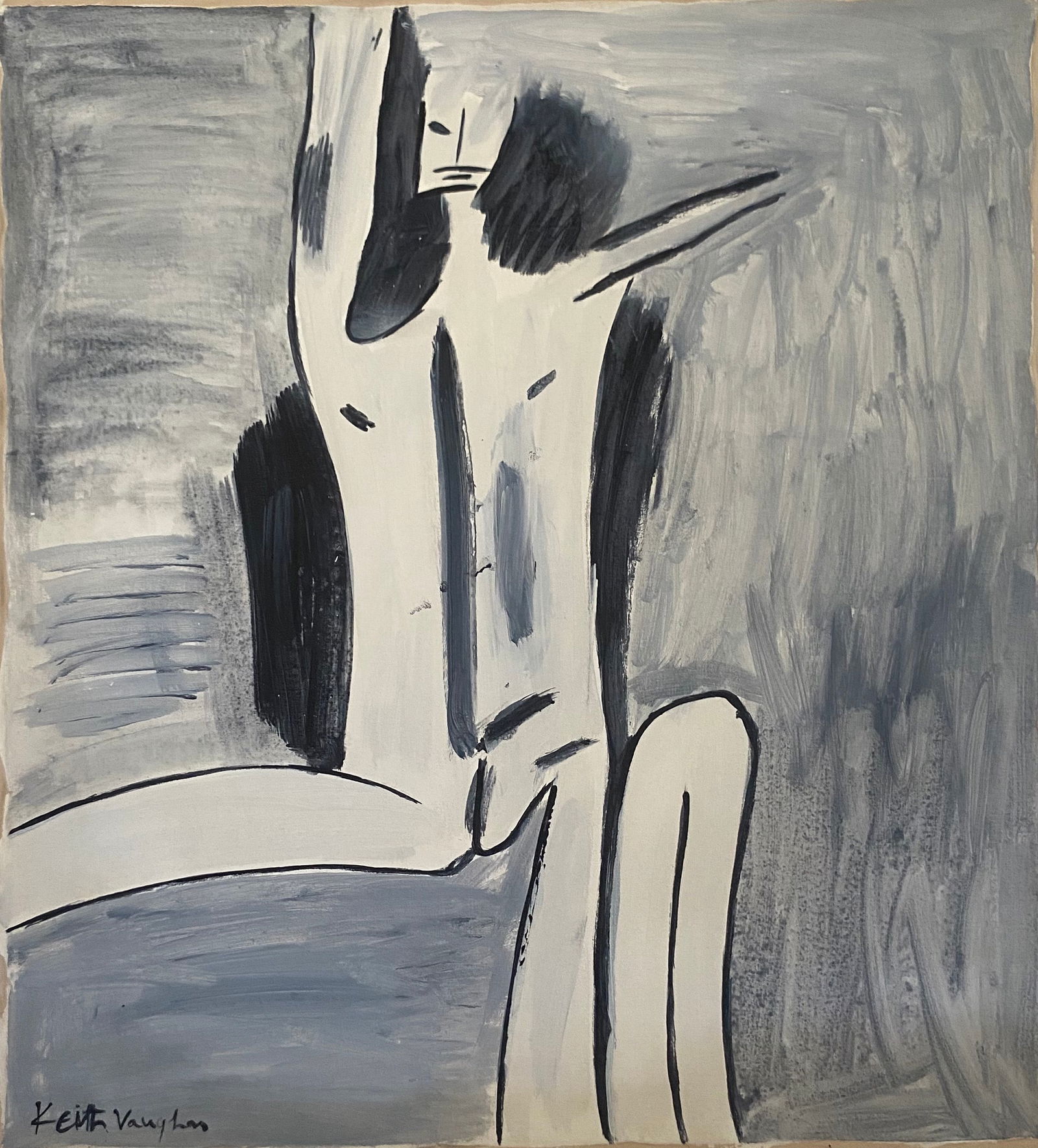 Keith Vanyhan Old 20th Century Modern Art Painting on Canvas (1 of 2)