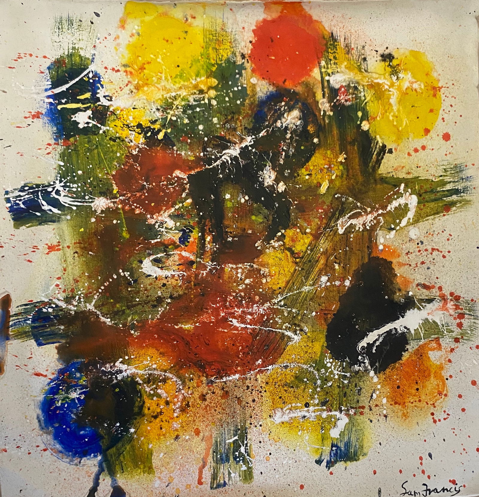 Abstract Old 20th Century Modern Art Painting on Canvas (1 of 3)