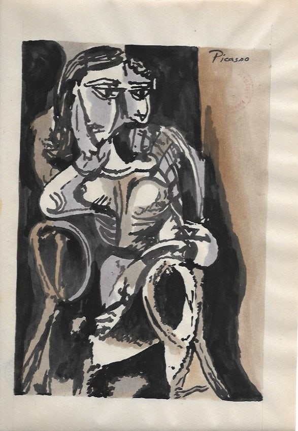 Pablo Picasso Mixed Media on Paper (after artist) (1 of 2)