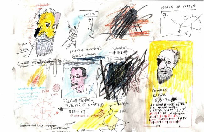 Expressionism Hand Painting Drawing on Paper (1 of 2)