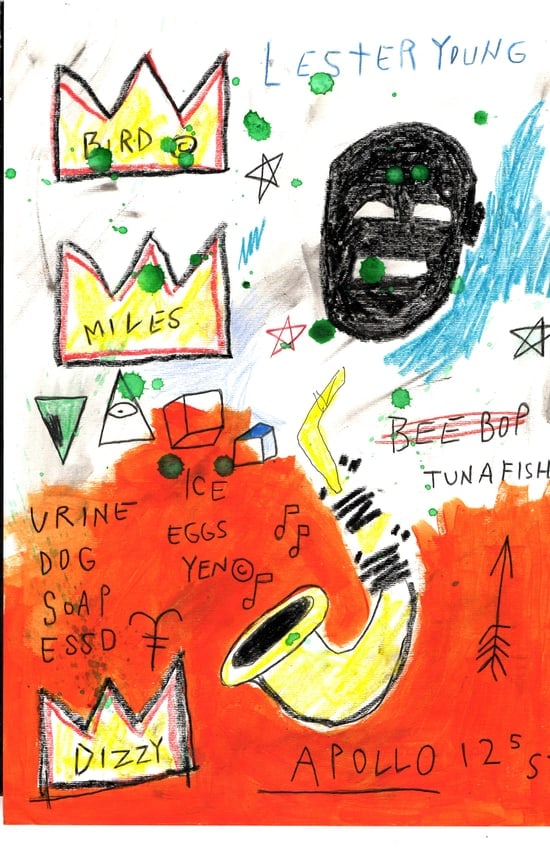 Expressionism Hand Painting Drawing on Cardboard (1 of 2)