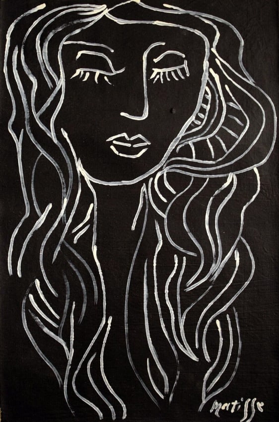 Abstract Canvas Matisse Modern Old 20th Century Art: Vintage Abstract Canvas Matisse (After Artist), Modern Old 20th Century Art. Good condition, no losses, needs stretching. No COA, no supporting papers, (After Artist). Size: 22 x 14 .Good condition. S