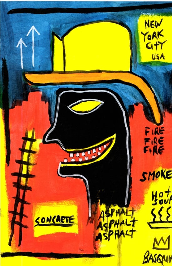 Jean Basquiat Expressionism Print on Thick Paper: Jean Basquiat Expressionism Print on Thick Paper. Paper Size: 12 1/2 x 17 1/2 Inches. Extra Thick 300 gsm Fine art Paper. Embossed Stamp. Excellent Condition. See photos.