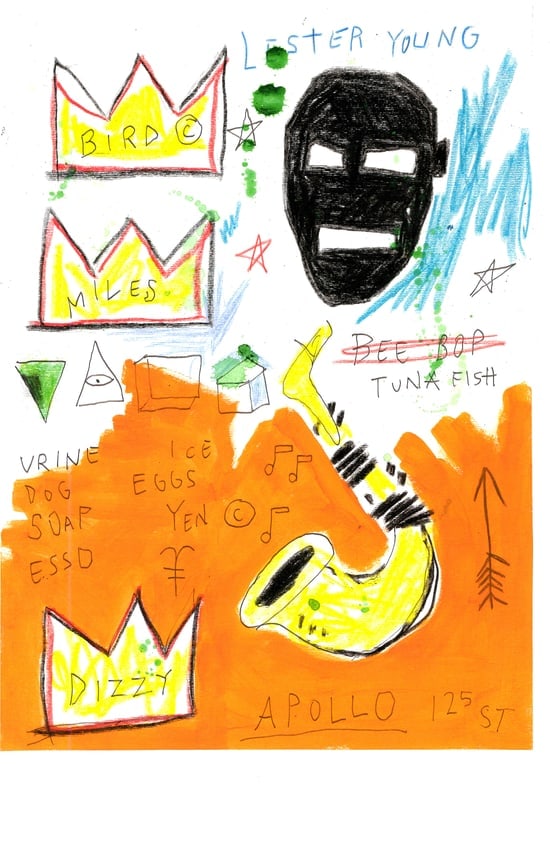 Jean Basquiat Expressionism Print on Thick Paper: Jean Basquiat Expressionism Print on Thick Paper. Paper Size: 12 1/2 x 17 1/2 Inches. Extra Thick 300 gsm Fine art Paper. Embossed Stamp. Excellent Condition. See photos.