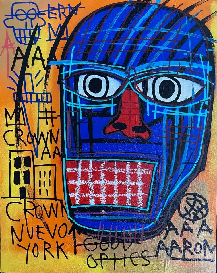 Basquiat Painting on Canvas 1982 Crown (1 of 6)