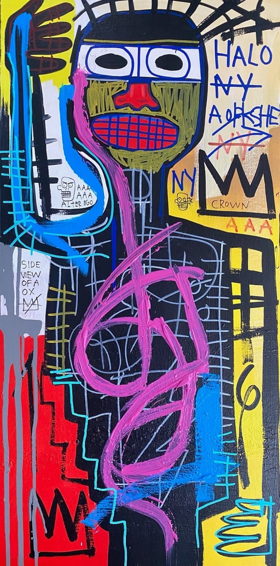 Basquiat Painting on Canvas Halo NY (1 of 6)