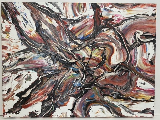 Abstract Painting on Canvas: Abstract Painting on Canvas Stretch.Painting size: 24 x 18 inches This painting is from a Private NY Collector Stamp on verso. NO Certificate of Authenticity, providence, or other documents. Sold as-i