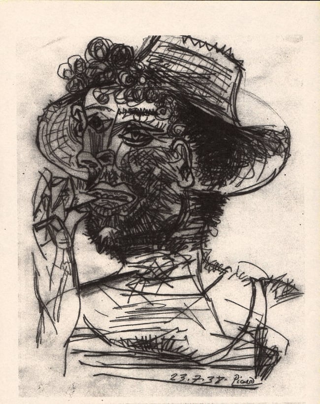 Pablo Picasso Fine Art drawing/print Ink on Paper.: Pablo Picasso Fine Art drawing/print Ink on Paper. NY Private COLLECTION STAMP on verso.Paper Size: 11 3/4 x 8 1/4 Inches. Good Condition. We pack & Ship for you. We take care of the shipping services