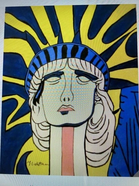 Vintage Abstract Canvas Roy Lichtenstein , Modern Art 20th Century (1 of 3)