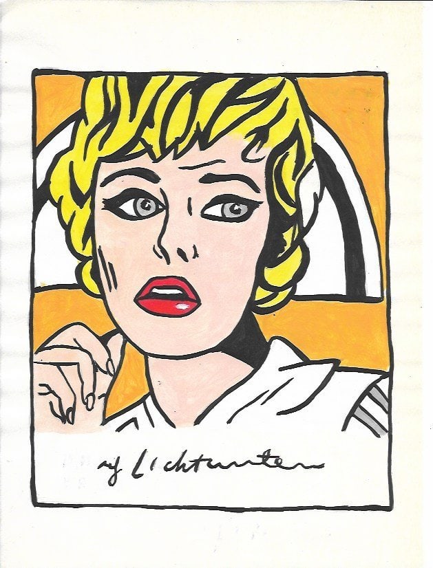 Mixed Media on Paper Roy Lichtenstein (After): Mixed Media on Paper Roy Lichtenstein. Size: 8 1/4 x 11 3/4.It is being sold in the manner or style of the artist.Good Condition See Photos.We pack & Ship for you. We take care of the shipping service
