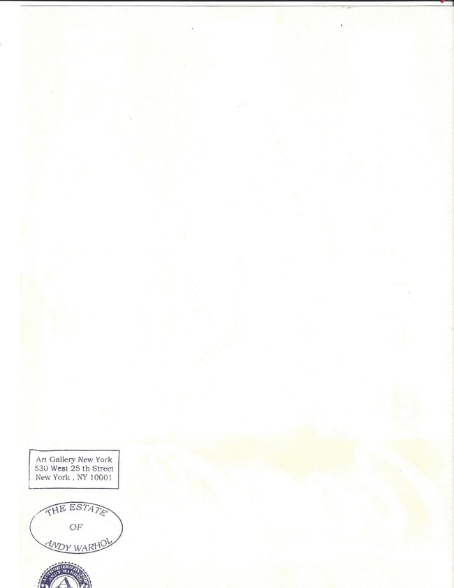 Andy Warhol Mixed Media on Paper. stamp on verso - 2