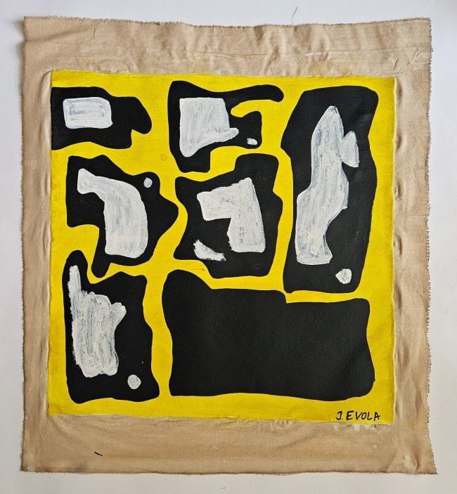 J. Evola, Modern Art 20th Century Painting On Canvas: J. Evola, Modern Art 20th Century Painting On Canvas (after Artist). Approx Painting: 16 x 16 inches.SEE PHOTOS as part of the description. Good condition . We pack & Ship for you. We take care of the