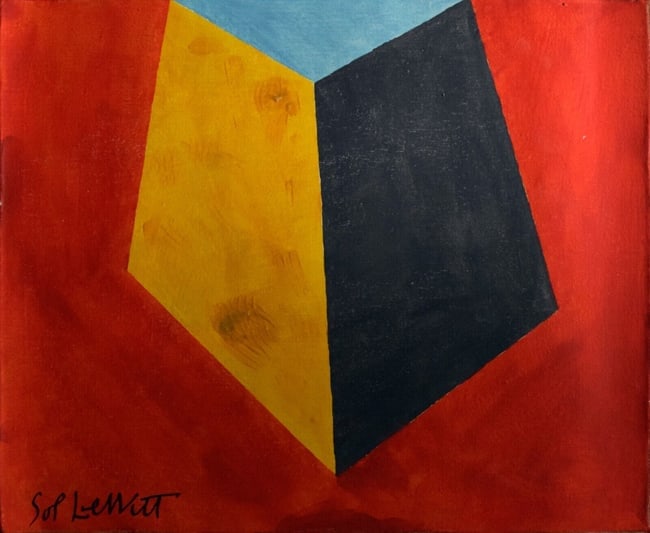 Sol LeWitt Modern Old 20th Century(After): Sol LeWitt Modern Old 20th Century Art oil Painting on Canvas Modern Art. (After Artist) Approx size: 20 x 16. No documentation or COA. Sold as is. Good Condition. After definition: For paintings/uniq