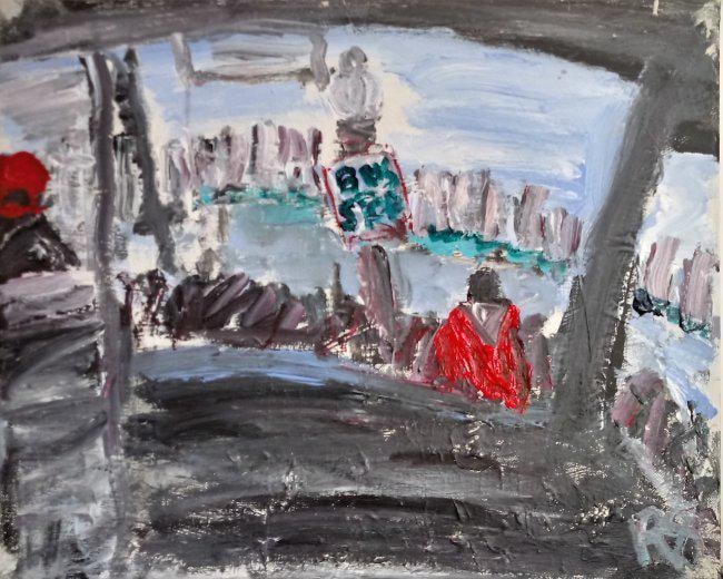 Robert Sunholm. NYC Modern Plain Air Abstract Painting: Robert Sunholm. NYC Modern Impressionism Plain Air Abstract Painting on Canvas .Measurements: 20 x 16 in. We pack & Ship for you. Good Condition, See Photo