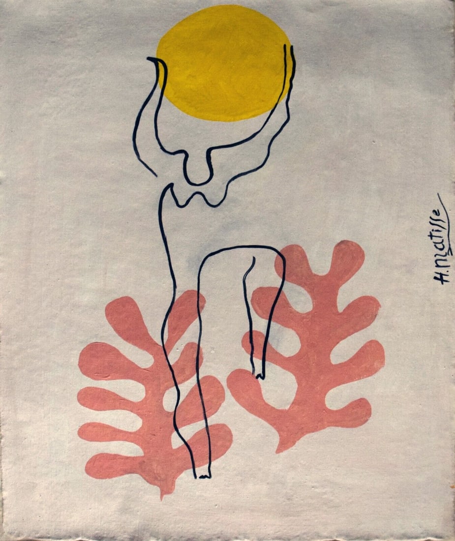 H. Matisse Modern art 20th century abstract painting on Canvas (after artist): H. Matisse Modern art 20th century abstract painting on Canvas (after) Size: 18 by 14 inches. Good condition,needs stretching. No COA,no supporting papers,(after artist) Good condition.The word â&eur