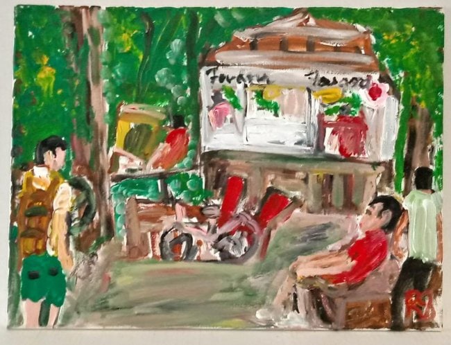 Robert Sunholm. NYC Modern Plain Air Abstract Painting: Robert Sunholm. NYC Modern Impressionism Plain Air Abstract Painting on Canvas Providance: Private Collector.Measurements: 24 x 18 in. We pack & Ship for you. Good Condition, See Photo