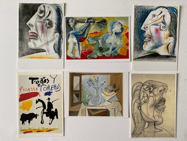 Pablo Picasso 6 Prints Post Cards: Pablo Picasso 6 Prints Post Cards.Size :6 x 4 inches. Pablo Diego José Francisco de Paula Juan Nepomuceno María de los Remedios Cipriano de la Santísima Trinidad Ruiz y Picasso was a Spanish-born,