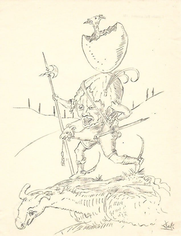 Salvador Dali Mixed Media on Paper (1 of 2)