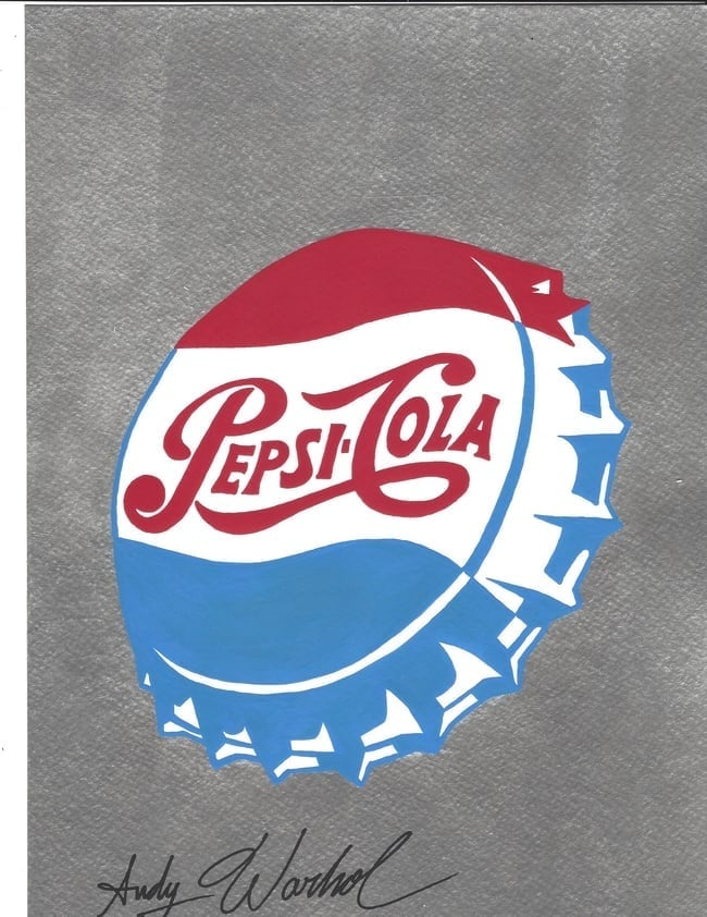 Andy Warhol Mixed Media on Paper. stamp on verso (1 of 1)