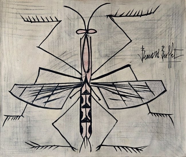 Bernard Buffet Modern Art 20th Century Painting On Canvas: Bernard Buffet, Modern Art 20th Century Painting On Canvas (after Artist). Approx Painting: 20 x 16 inches.SEE PHOTOS as part of the description. Good condition . We pack & Ship for you. We take care