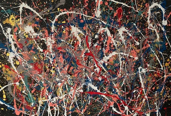 Jackson Pollock Abstract Painting on Canvas After (artist): Jackson Pollock Abstract Painting on Canvas After (artist). Without formal provenance authenticity attribution or documents. -Approx Painting Measurements: 36 x 24 inches.Jackson Pollock was an Americ