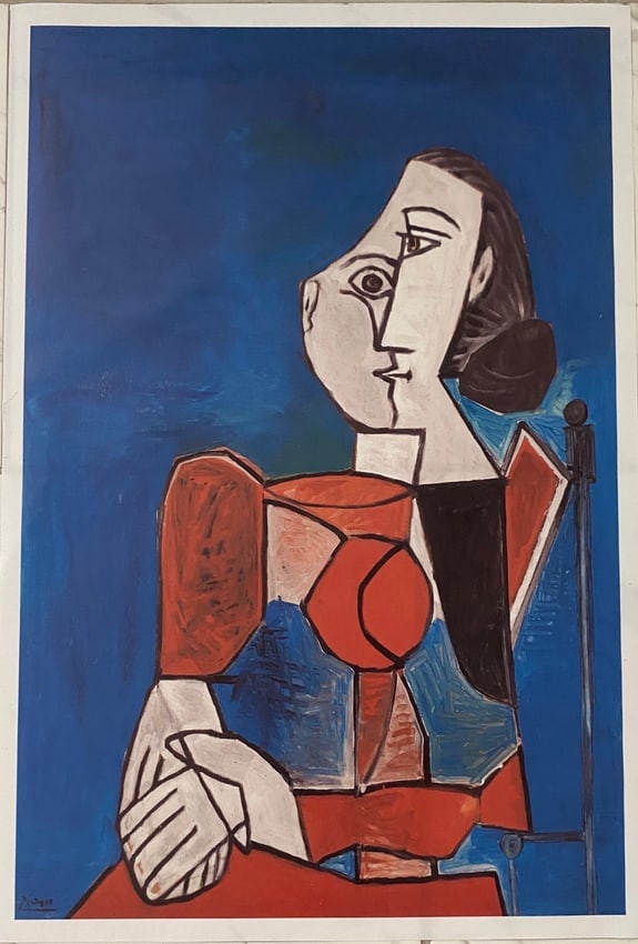 Pablo Picasso Print on Canvas: Pablo Picasso Print on Canvas size 25 x 17. Pablo Picasso was a Spanish painter, sculptor, printmaker, and ceramicist who co-founded Cubism with Georges Braque. He was a dominant and influential artis