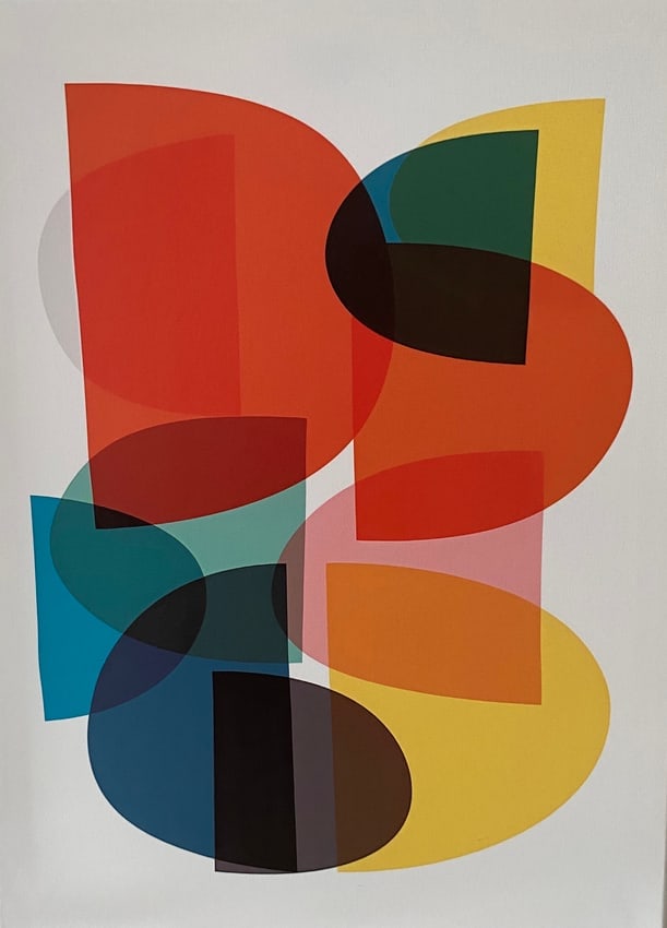Modern Abstract Geometric Print on Canvas Art (1 of 2)