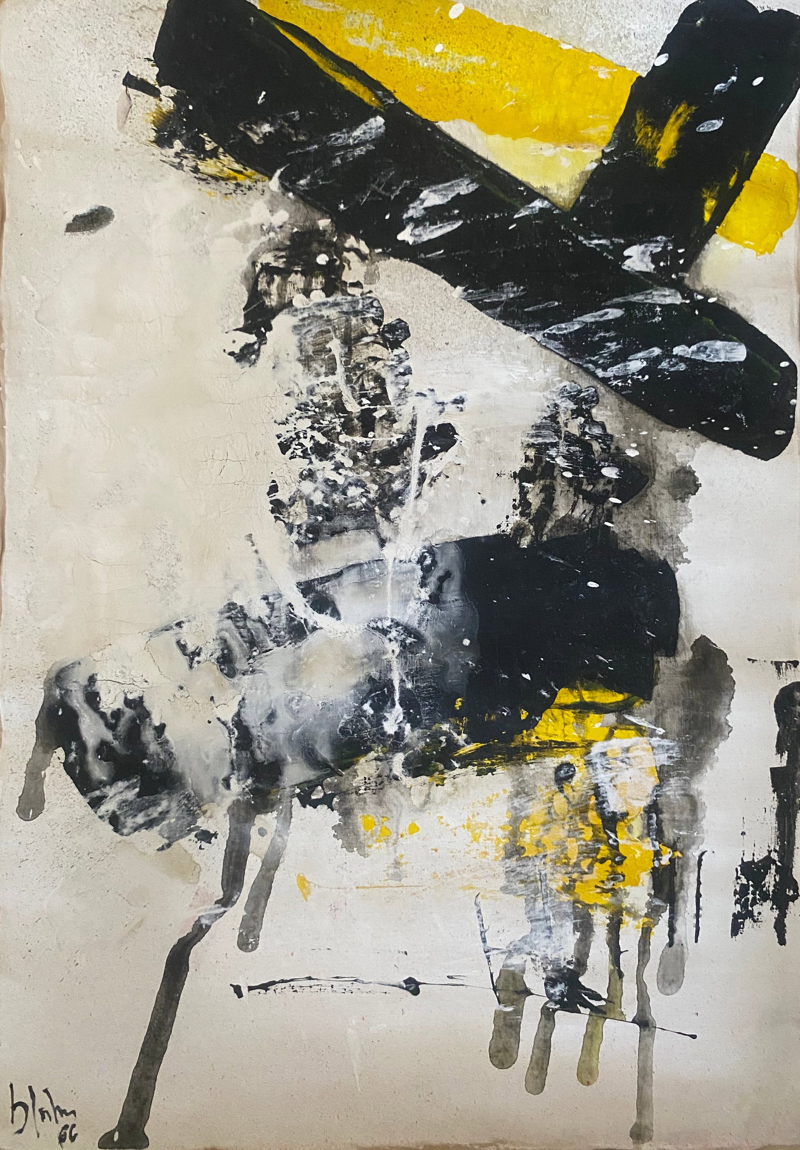 Abstract Painting on Canvas Signed Blum: Abstract Painting on Canvas Signed Blum ,Modern Art,. Approx Measurements: 23 x 16 1/2 inches.. This painting is sold unstretched Canvas Only, Will be Rolled up in a professional shipping tube. It is 