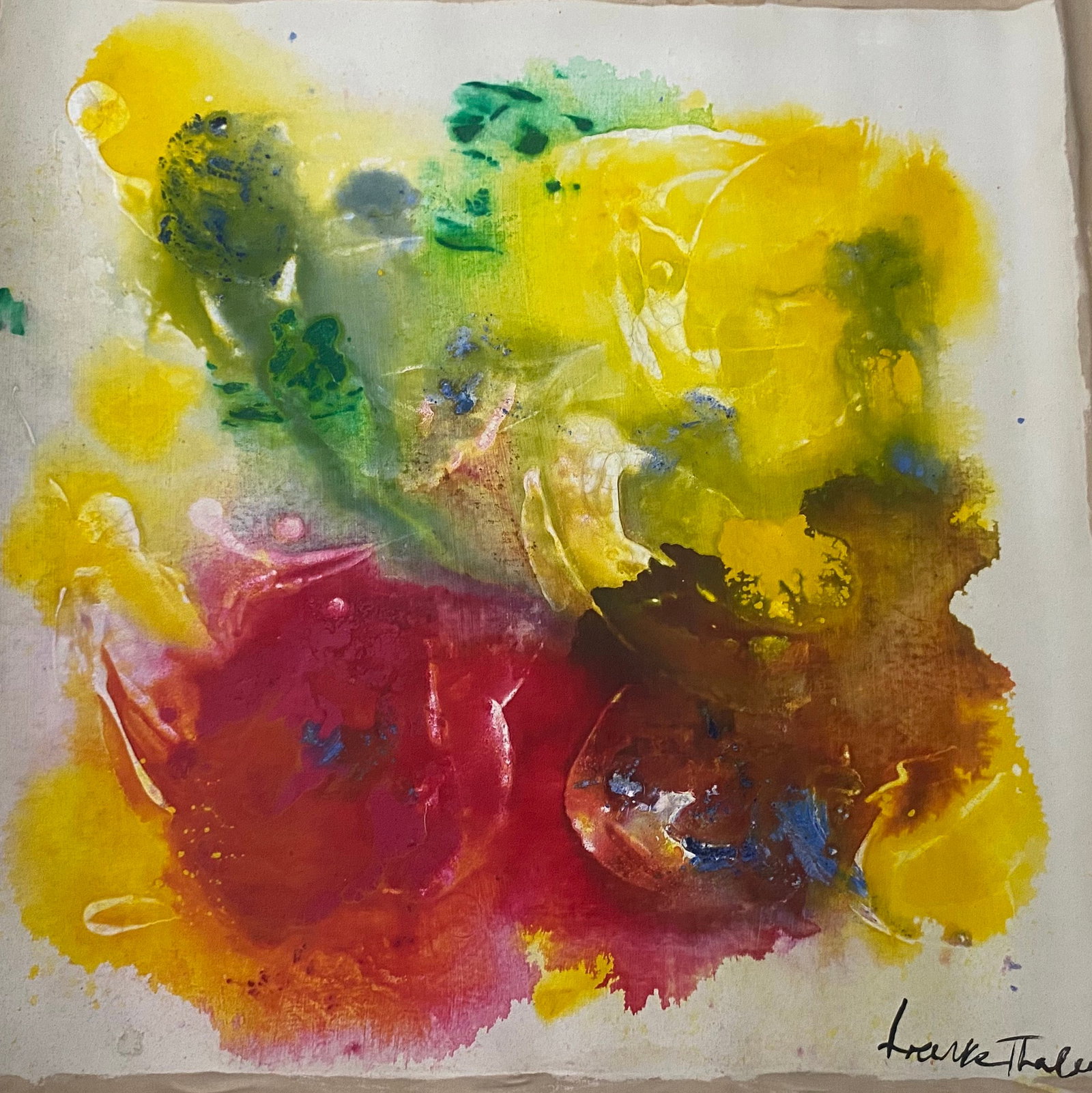 Frankenthaler Old 20th Century Modern Art Painting on Canvas: Frankenthaler Old 20th Century Modern Art Painting on Canvas (After)Artist. Sold as is.No Documents or COA Approx size:19 x 20 inches. Good Condition .We pack & Ship for you. We take care of the shipp