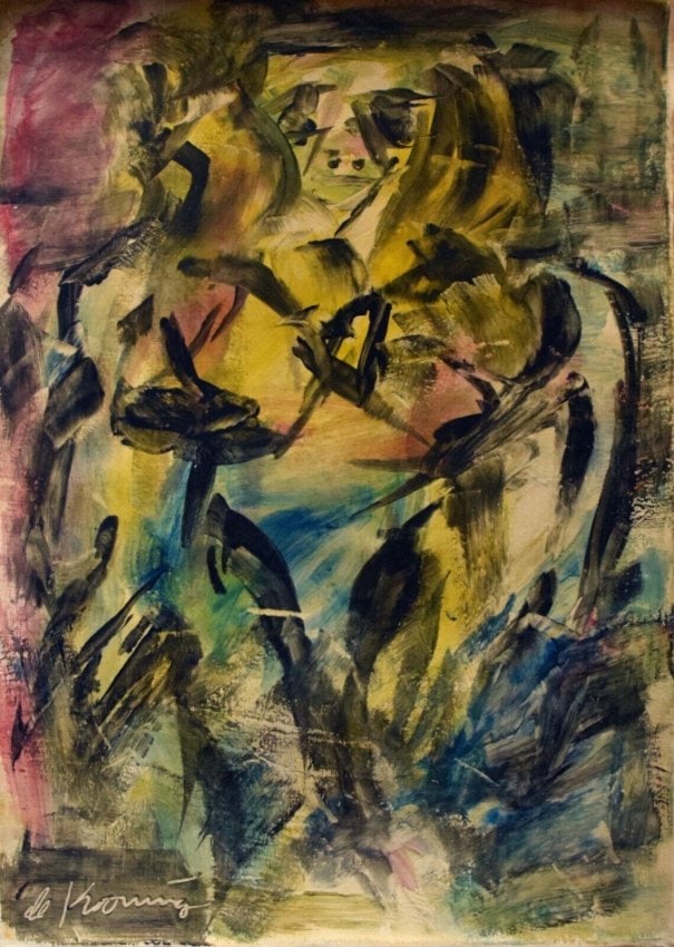 Abstract Painting on Canvas De Konning: Abstract Painting on Canvas Signed De Konning ,Modern Art,. Approx Measurements:20 x 13 inches.. This painting is sold unstretched Canvas Only, Will be Rolled up in a professional shipping tube. It is