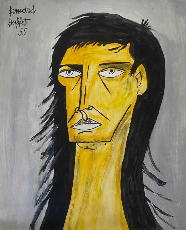Bernard Buffet Old 20th Century Modern Art Painting on Canvas: Bernard Buffet Old 20th Century Modern Art Painting on Canvas (After)Artist. Sold as is.No Documents or COA Approx size:17 x 15 inches. Good Condition .We pack & Ship for you. We take care of the ship