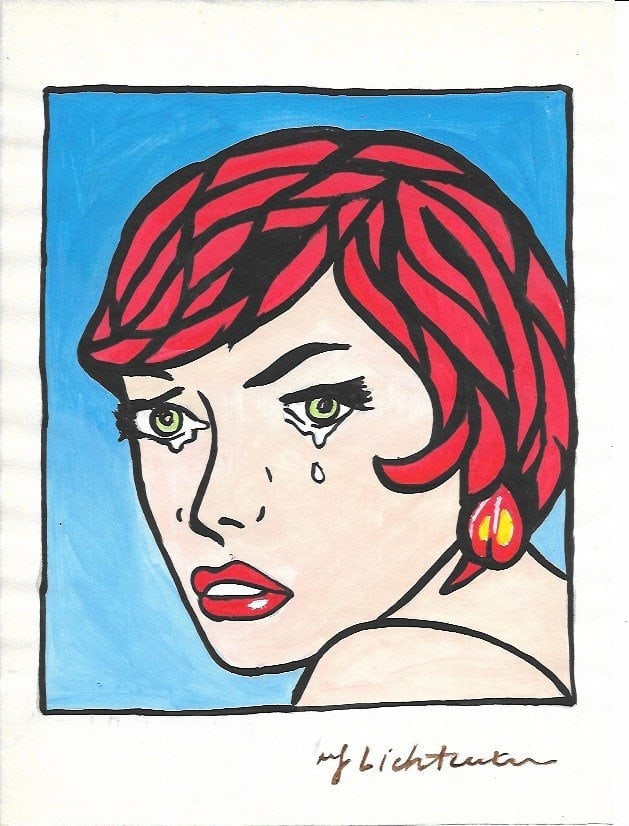 Roy Lichtenstein drawing on Paper (After Artist): Roy Lichtenstein drawing on Paper After (artist).Size 11 1/2 x 8. Unframed. Provenance: Private Collector, NY. No Coa. Roy Fox Lichtenstein (October 27, 1923 - September 29, 1997) was an American pop 