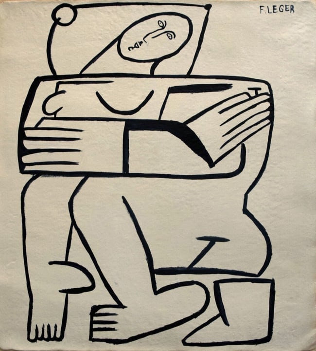 Abstract Painting on canvas F. Leger(After artist): Abstract Painting on canvas F. Leger(After Artist)Modern Old 20th Century Art.Approx Painting Size:18 x 16 inches. No coa, no supporting papers, sold as is. Good condition. See photos. Good condition.