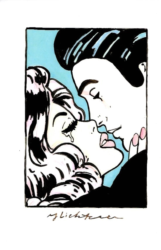 The Style of Roy Lichtenstein Print (After Artist): The Style of Roy Lichtenstein Print (After Artist) Size: 17 x 10 Inches..Emboss from Modern Art Collection NY Collector. Good Condition. Please see photo.WE OFFER IN-HOUSE SHIPPING .After definition: 